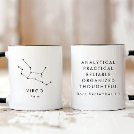 Caneca Sinal Zodiac de Virgo Mínimo Personalizado
