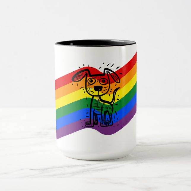 Caneca Sinalizador Arco-Íris do Orgulho LGBTQ+ com Canuta (Centro)