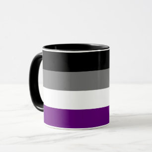 Caneca Sinalizador Asexual do Orgulho Arco-Íris [ Áce De