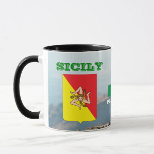 Caneca Sinalizador da Sicília e crest - Mug personalizá