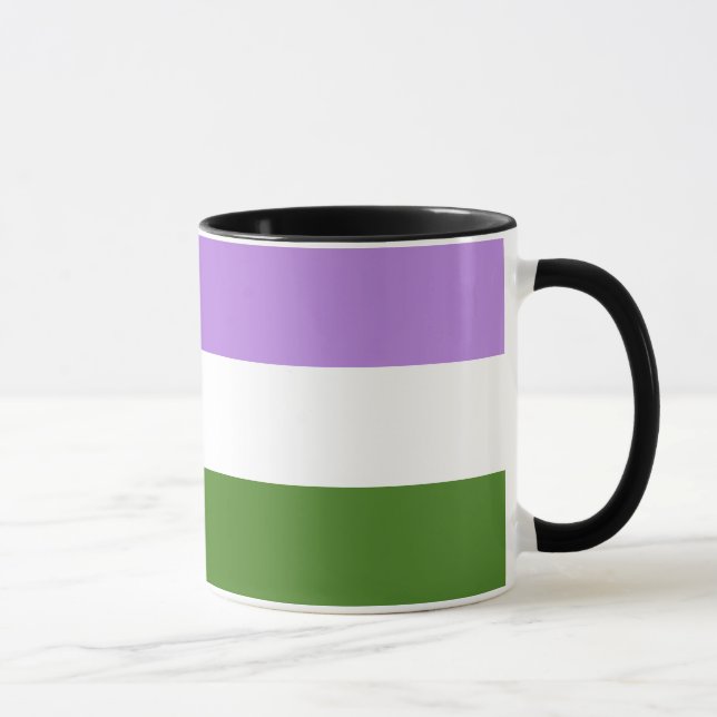 Caneca Sinalizador do Orgulho do Genderqueer (Direita)