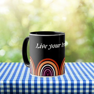 Caneca Sinalizador LGBTQ Lésbica: viva seu verdadeiro eu