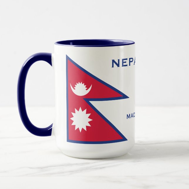 Caneca Sinalizador Nepal de Nome e Texto Personalizado (Esquerda)
