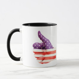 Caneca Sinalizador Patriótico Americano Colorido Mão Como