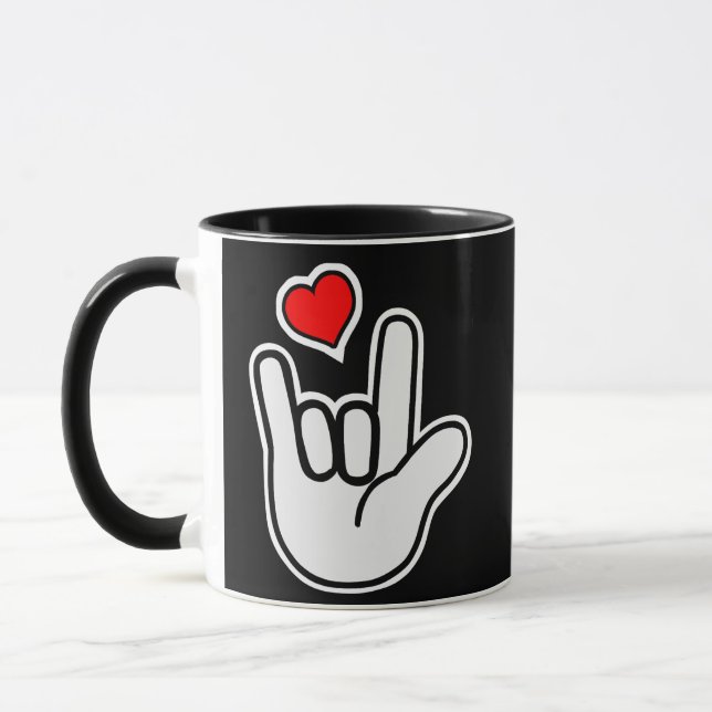 Caneca Sinalizar Idioma Que Eu Te Amo (Esquerda)
