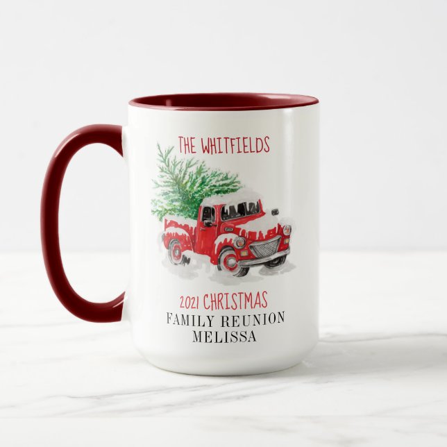 Caneca Sindicato da Família de Natal Personalizada Caminh (Esquerda)