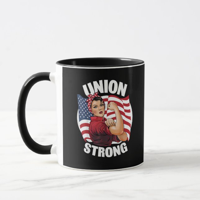 Caneca Sindicato Forte Dia do Trabalho da União Mão-de-Ob (Esquerda)