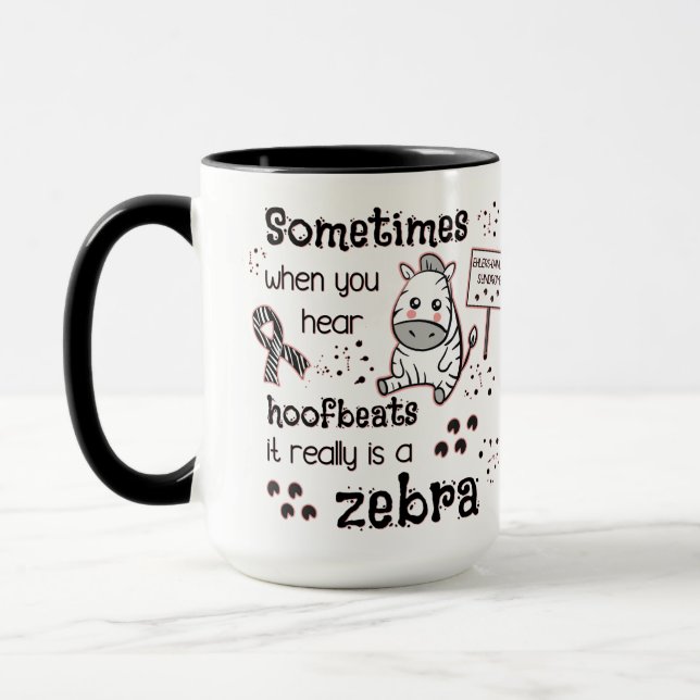 Caneca Síndrome de Ehlers-Danlos Sensibilização Zebra (Esquerda)