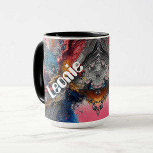 Caneca Sinfonia Contemporânea de Cores Abstratas