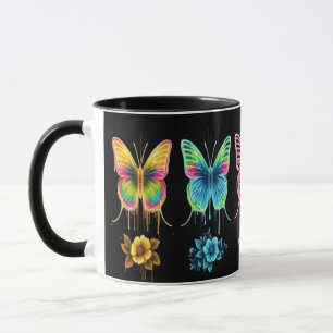Caneca Sinfonia da borboleta branca: cores vibrantes