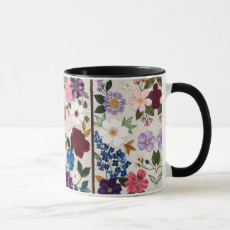 Caneca Sinfonia Floral Vibrante em Tons de Joia
