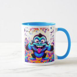 Caneca  Singe excentrique et coloré.