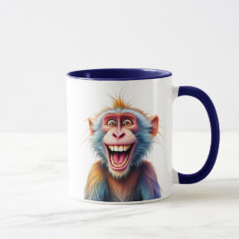 Caneca Singe rigolo au sourire éclatant.