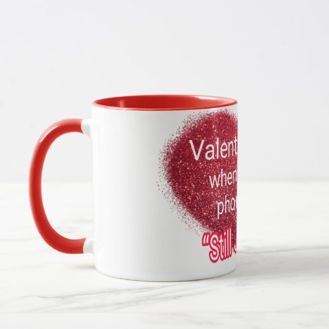 Caneca Singles valentine's day sarcastic text on heart (Esquerda)
