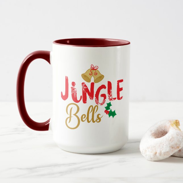 Caneca Sinos de Natal e Alegria de Natal com Azevinho (Com Donut)