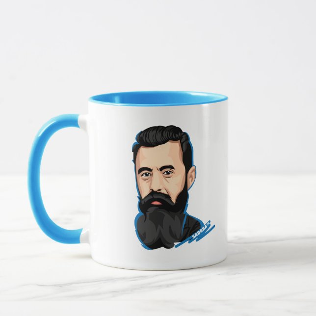 Caneca Sionismo político de SABABA™ Theodor Herzl Israel (Esquerda)