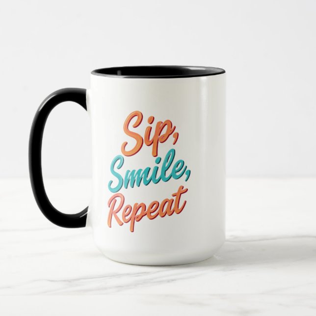 Caneca Sip, Sorria, Repito - 15 oz Combo Mug (Esquerda)