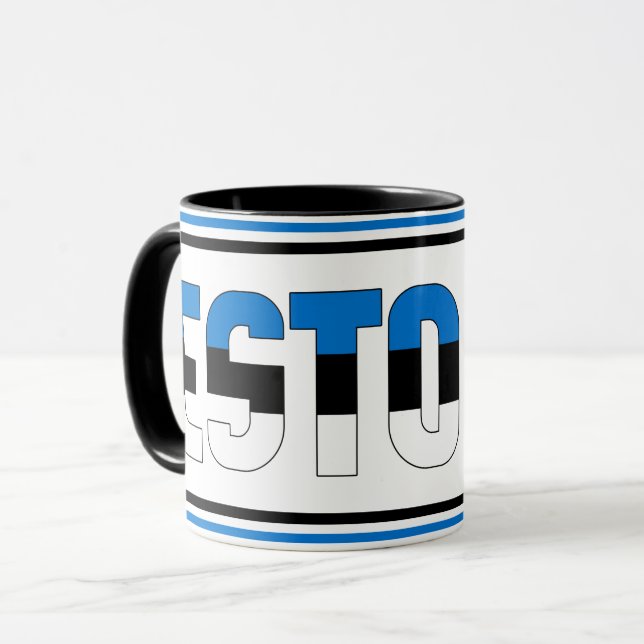 Caneca "Sippin' com a Estônia" - Mug de café Patriótico (Frente Esquerda)