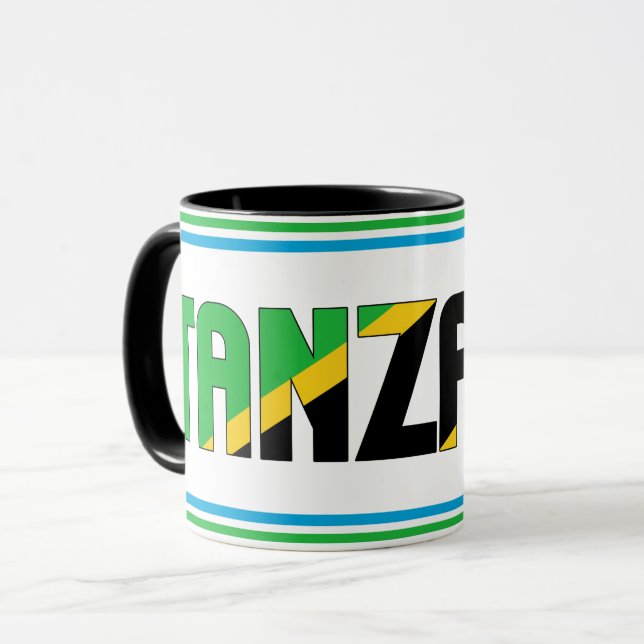 Caneca "Sippin' com a Tanzânia" Mug de café Patriótico (Frente Esquerda)