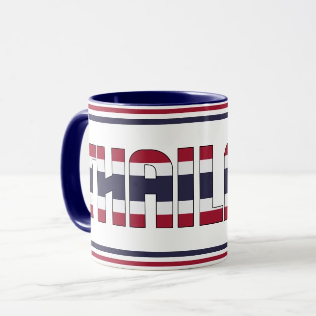 Caneca "Sippin' with Thailand" - Mug Patriótico de Café (Frente Esquerda)