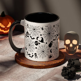Caneca Sítios de Aranha Halloween Spooky