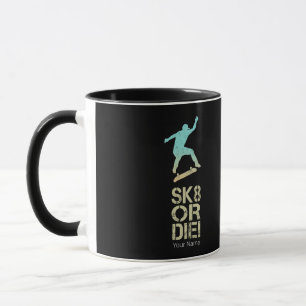 Caneca Sk8 Ou Morra! Olli Skater Vintage Para Skateboard