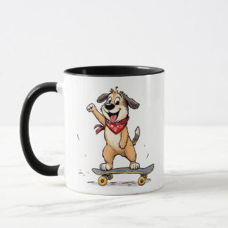 Caneca Skateboard Dog Mug - presente divertido e divertid