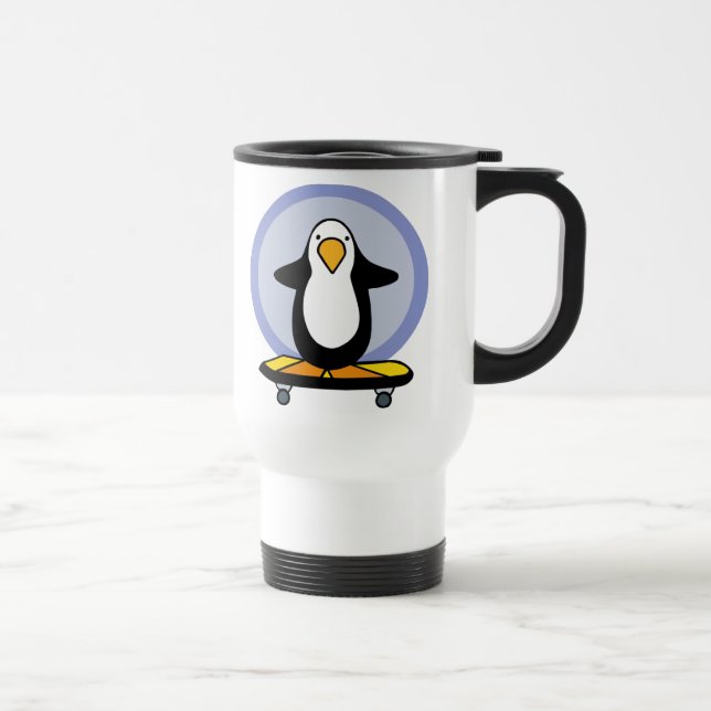 Caneca Skateboarding do pinguim (Direita)