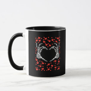 Caneca Skeleton Dia de os namorados de Mão Engraçado Clás