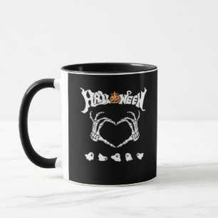 Caneca Skeleton Hand Com, Design Halloween