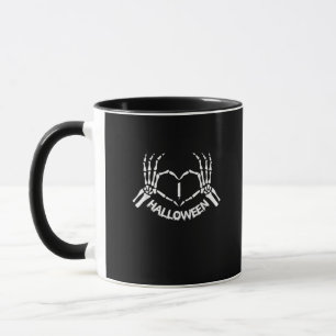 Caneca Skeleton Hand Heart Ppreguiçoso Halloween Costume