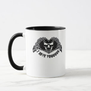 Caneca Skeleton Hands Skull, Design Halloween Para Backgr