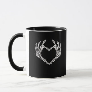 Caneca Skeleton Heart And Hands Gothic Halloween Costume