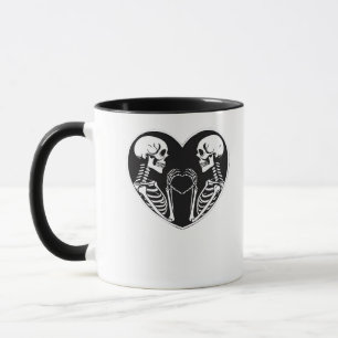 Caneca Skeleton Heart Hands Sinal Halloween Costume Retro