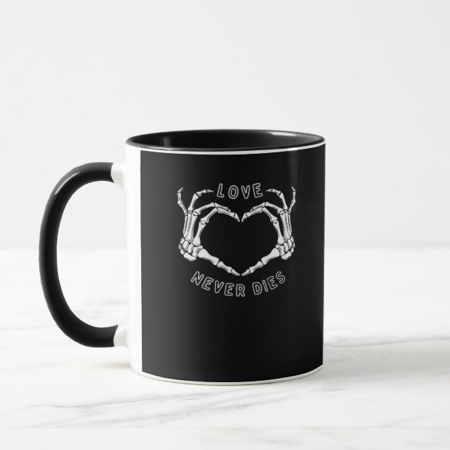 Caneca Skeleton Heart Mãos Engraçadas e Clássicas (Esquerda)