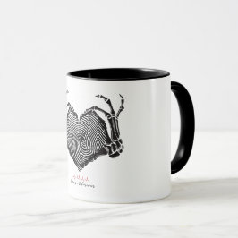 Caneca Skeleton Heart Sign Mug