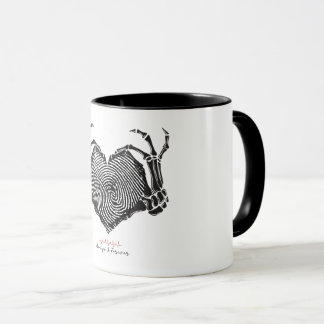Caneca Skeleton Heart Sign Mug