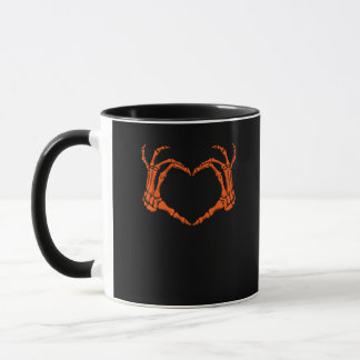 Caneca Skeleton Sinal de Coração Mão Design do Figurino H