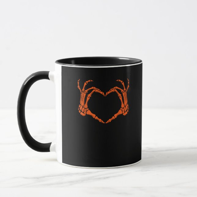 Caneca Skeleton Sinal de Coração Mão Design do Figurino H (Esquerda)