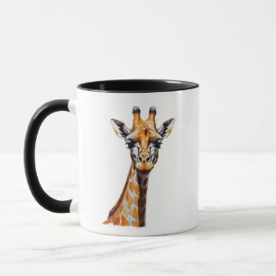 Caneca Sketch da Girafa do Lápis de Cores - Desenho Artís