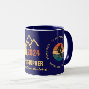 Caneca Ski Beaver Creek, Colorado - Texto Amarelo Homem S
