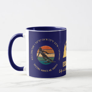 Caneca Ski Killington, Vermont - Woman Skier, Texto Amare