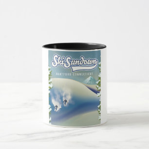 Caneca Ski Sundown Hartford Connecticut poster de esqui