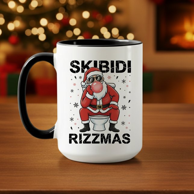 Caneca Skibidi Rizzmas Santa Claus Toilet Funny Christmas (Skibidi Toilet Rizzmas Santa Claus Funny Christmas Mug
)