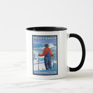 Caneca Skier Adminning - Monte Baker, Washington