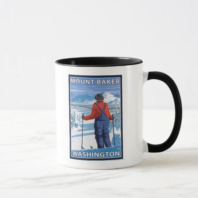 Caneca Skier Adminning - Monte Baker, Washington (Direita)