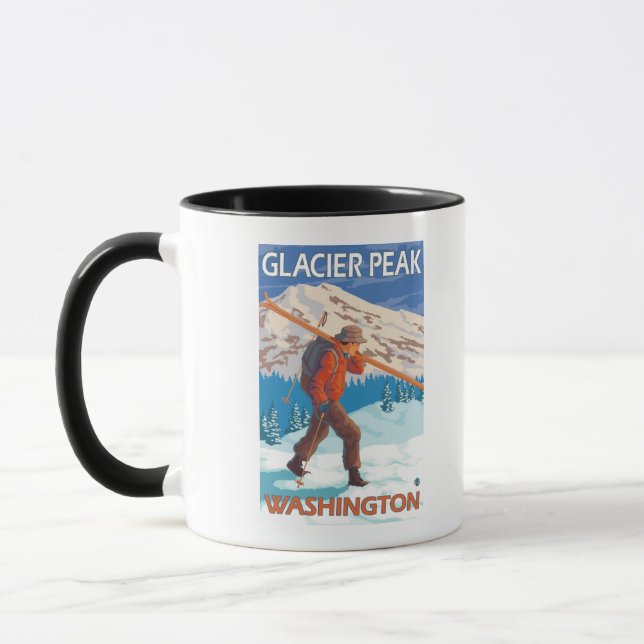 Caneca Skier Carregando agora Skis - Glacier Peak, WA (Esquerda)