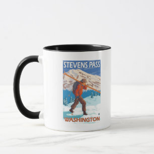 Caneca Skier Carregando agora Skis - Stevens Pass, WA