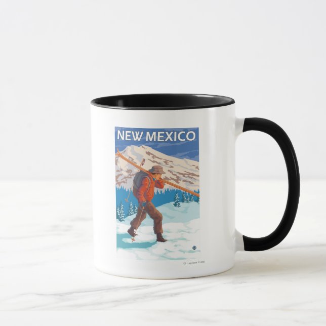Caneca Skier Carregando SkisNovo México (Direita)