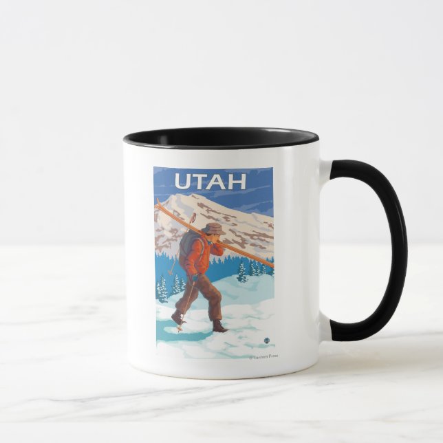 Caneca Skier Carregando SkisUtah (Direita)